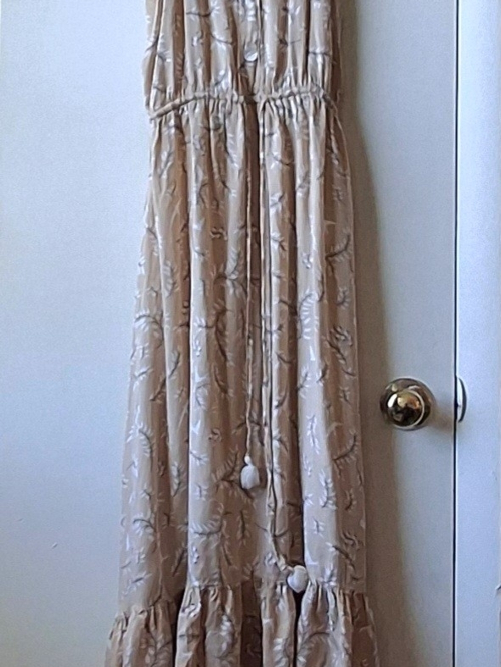 Beachgold Light Beige Floral/bird Button-Front Sundress - Picture 9 of 9